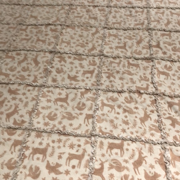 NWT CHRISTMAS RAG QUILT CUT SZ 62”x72” 1000% COTTON FLANNEL HANDMADE - Picture 6 of 7